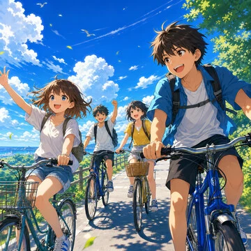 Bicycles and Blue Skies artwork